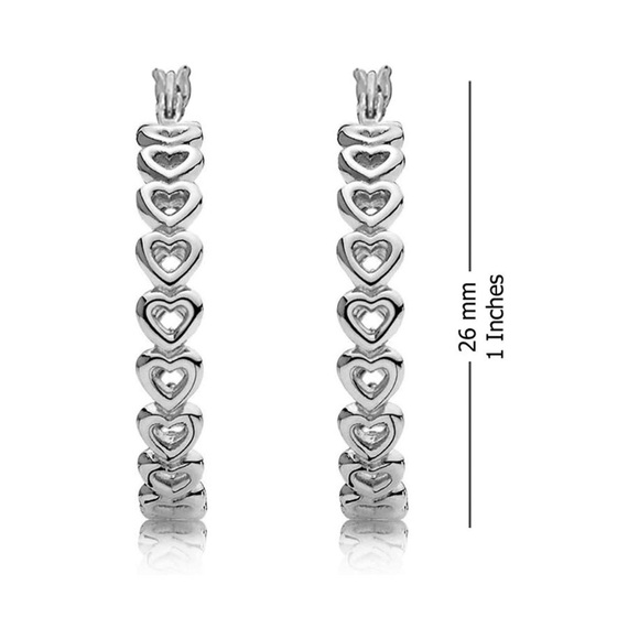 Linked Love Open Heart Cutout Hoop Earrings - Picture 4 of 8